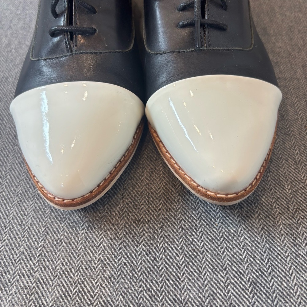 Rollie Women’s 6 Madison Oxford Derby Shoes Lace Up Black White - Picture 7 of 14